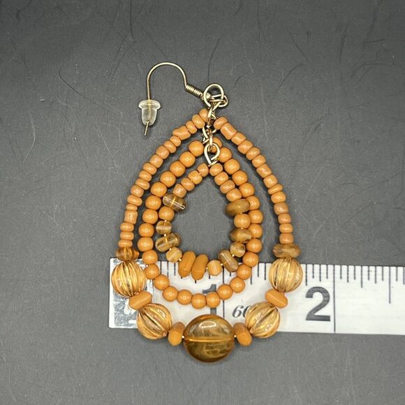 Paparazzi Jewelry Earrings Orange Dangle Drop Stacking Beads Hook Backing - Picture 7 of 8